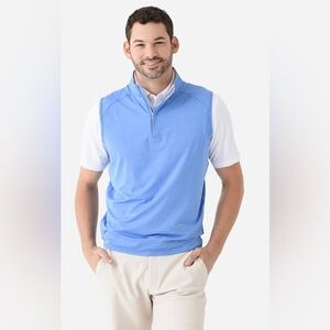 Peter Millar Blue Galway Performance Quarter Zip Golf Sport Vest Size Large
